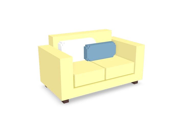 Yellow sofa 2 seats cover image.