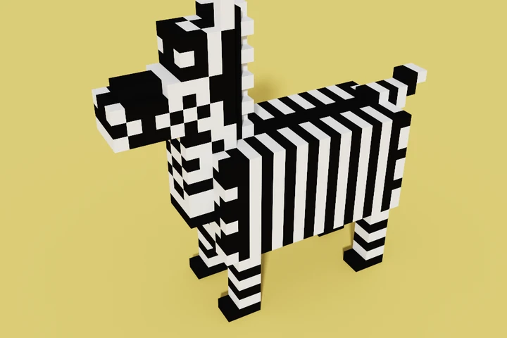 Zebra 3D Voxel Animal cover image.