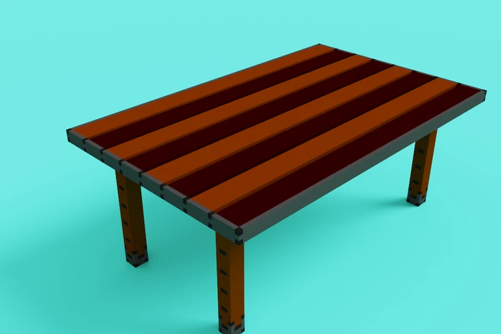 3D Medieval Wooden Table Voxel art cover image.