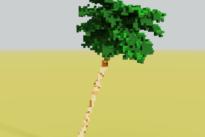 3D Palm Tree voxel art cover image.