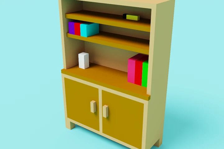 3D Wooden Cupboard Voxel Art cover image.